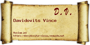 Davidovits Vince névjegykártya