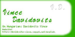 vince davidovits business card